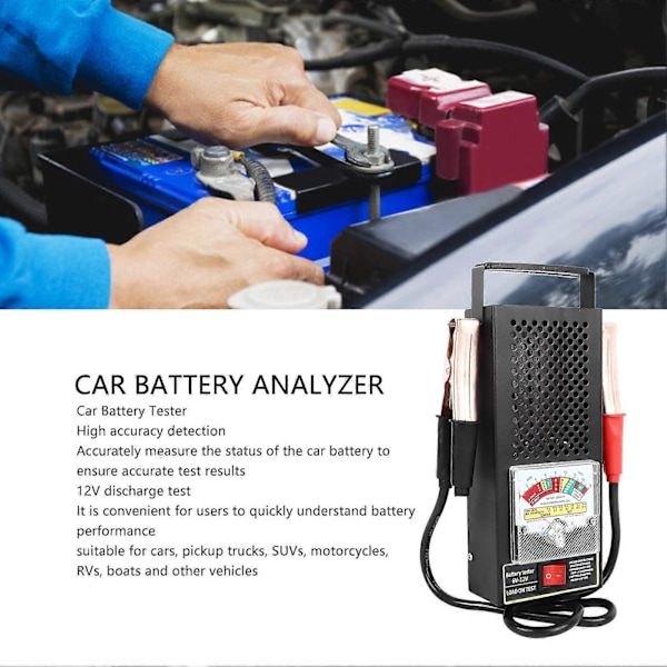 12V Bilbatteritestare Hög Noggrannhet Universell Passform Automobil Lastkontroll för Bilar Elcyklar
