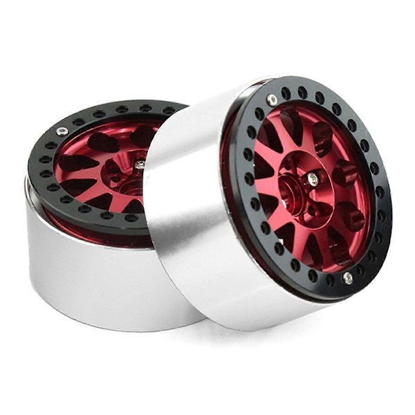 2.2 Tuuman Beadlock Vanteen Kehät Raskaan Sarjan Alumiiniseosta 1:10 RC Crawler SCX10 -4:lle 4kpl-setti Punainen