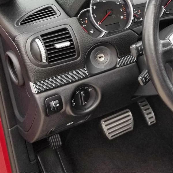 For 2003-2010 LHD Karbonfiber Dashbordpanel Hanskerom Bryter Dekorativ List Trim Tilbehør