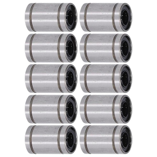 10 stk. lineær bevægelsesleje cylinder optiske akser skyder testramme reservedel ID 6 mm OD 12 mm LM6UU