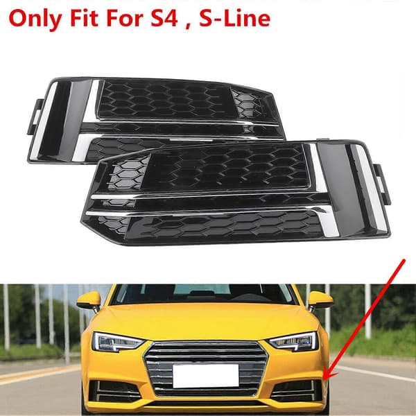 2 st Främre Stötfångare Nedre Grill Svart 8W0807681F Ersättning Passar A4 S4 B9 2016-2018