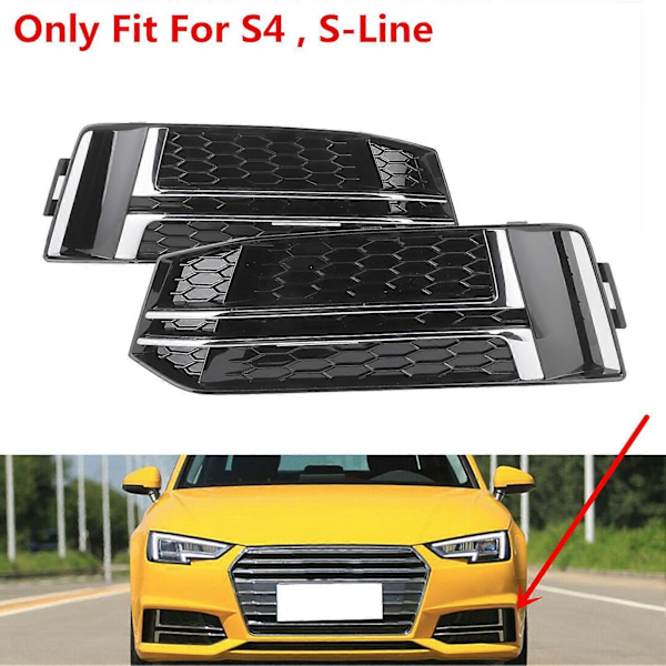 2 stk. Frontkofanger Nedre Grill Sort 8W0807681F Erstatning Passer til A4 S4 B9 2016-2018