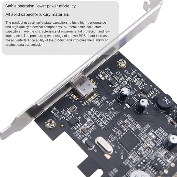 USB3.1 PCI-E Expansionskort PCI-E Express 4X till USB 3.1 Gen 2 10Gbps 2-Portars Expansionskort ASM1142 Chipset för PC Laptop