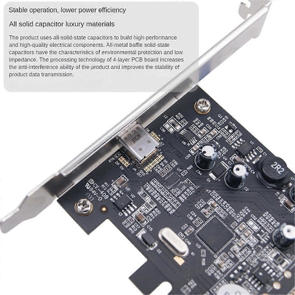 USB3.1 PCI-E -laajennuskortti PCI-E Express 4X - USB 3.1 Gen 2 10Gbps 2-porttinen laajennuskortti ASM1142-piirisarjalla PC-kannettavalle