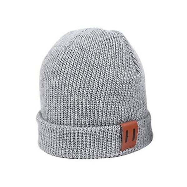 Unisex Varm Vinter Klassisk Stickad Ullig Skid Knitt Casual Mössa Dam Herr