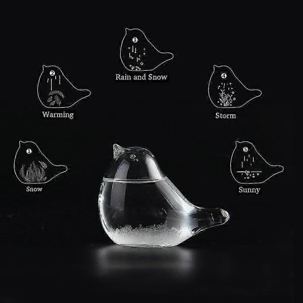 Glas Väderleksprognos Fågelform Kristall Skrivbordsdekor Glashantverk 70ML