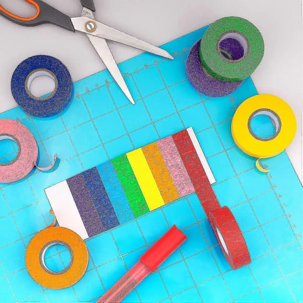 Farvet Malertape, 8 ruller Regnbue Malertape Etiketteringstape