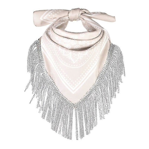 Cowgirl Bandanas Sjal Rhinestones Frynser Paisley Tørklæde Polterabend Bandanas Cowboys Bandanas Rhinestones Halstørklæde Camel