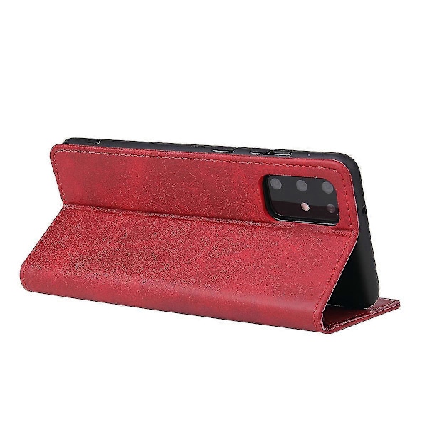 Samsung S20 Læder Mobiltelefon Cover Red