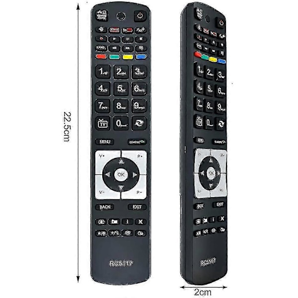 Erstatningsfjernbetjening Universal Tv Rc-5117 Rc5118 Rc5118f RC5117