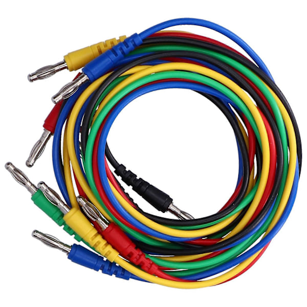 Bananplugg Testkabelsett 4mm 1 Meter Elektrisk Testledning med Krokodilleklemme Probe