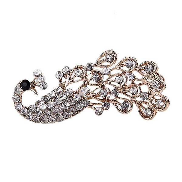 Holdbar Krave Pin Bryllupssmykker Skinnende Påfuglform