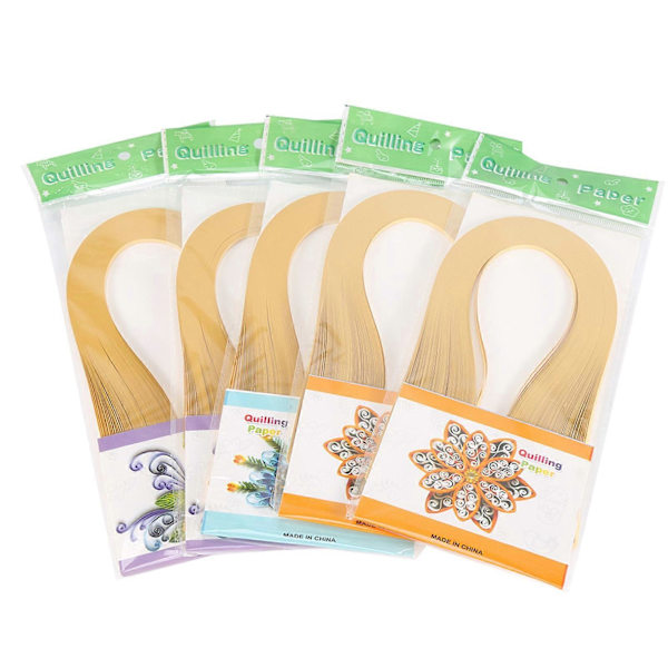 600 st DIY Quillingpapper 3mm Bredd Enfärgat Origamipapper Handarbete (ljusgul)