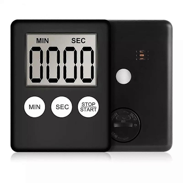Digital Kökstimer, Timer, Äggtimer, Lämplig för Arbete, Sporttimer, Spel, Matlagningstimer, 2-pack Svart
