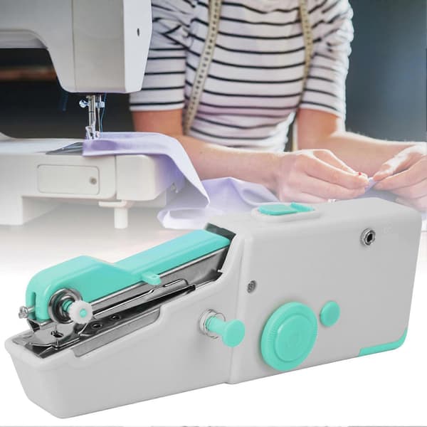 Bärbar Handsymaskin DIY Mini Hushålls Elektrisk Sömnad Verktyg Blå