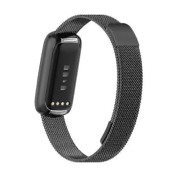 Udskiftningsrem Rustfrit Stål Magnetisk Milan Mode Armbånd Til Fitbit Luxe black
