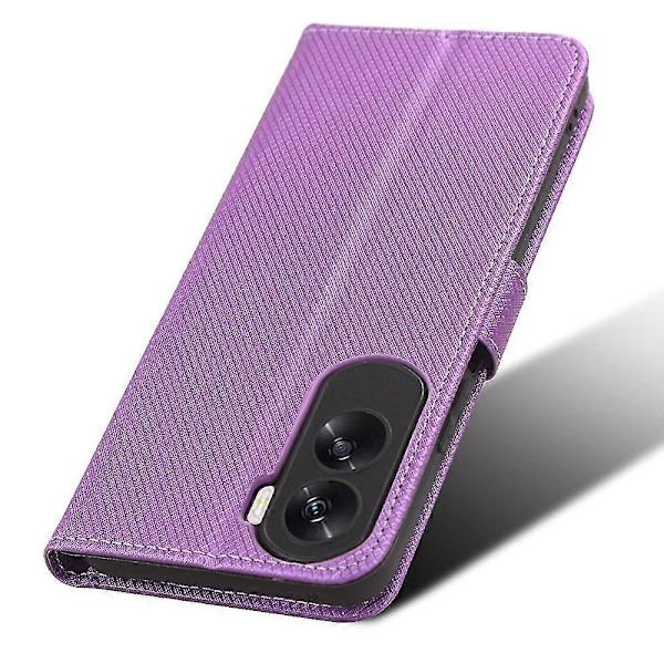 Plånboksfodral för Honor 90 Lite 5G / X50i 5G PU Läder Diamantstruktur Ställ Stötsäkert Purple