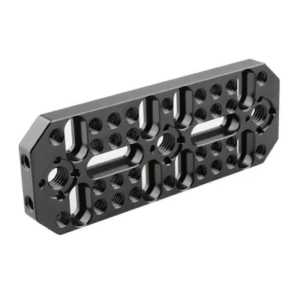 Multifunksjonell ostebrettplate med 1/4 tomme-20 gjengede hull og 3/8 tomme-16 lokaliseringspinner for