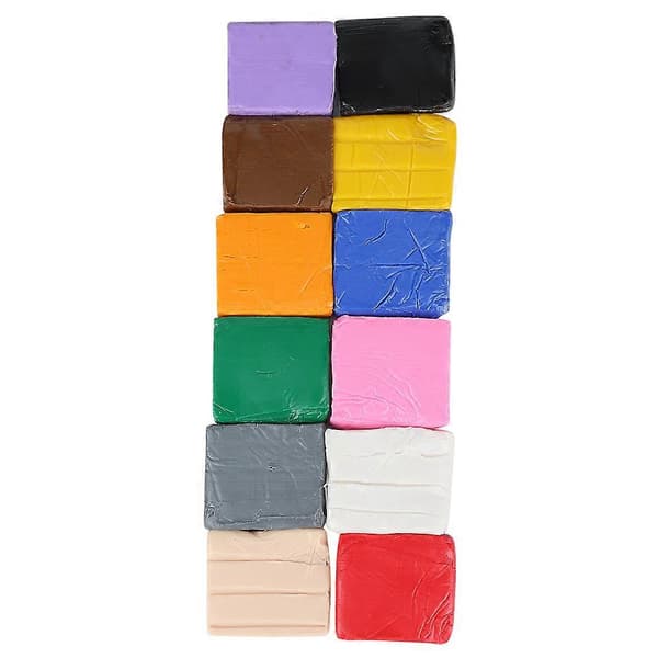 12 Farger Polymerleire Sett Polymerleire Hånd DIY Leke Modellering Polymerleire Læring for Barn