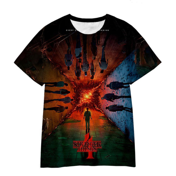 Stranger Things Säsong 4 T-shirts 3d- printed El Eleven Barn Barn Kortärmade T-shirts Fläktar Födelsedagspresenter style 3 5-6Years