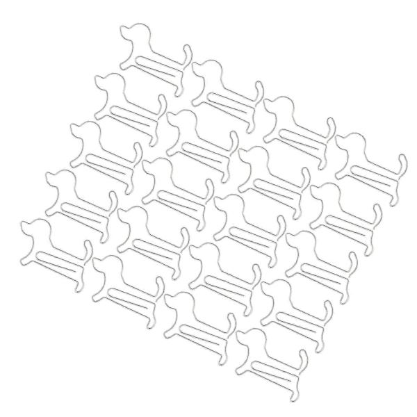 20 STK Mini Jern Papirclips Sølv Hundeform Bogmærke Fil Notesbog Klips Kontorartikler
