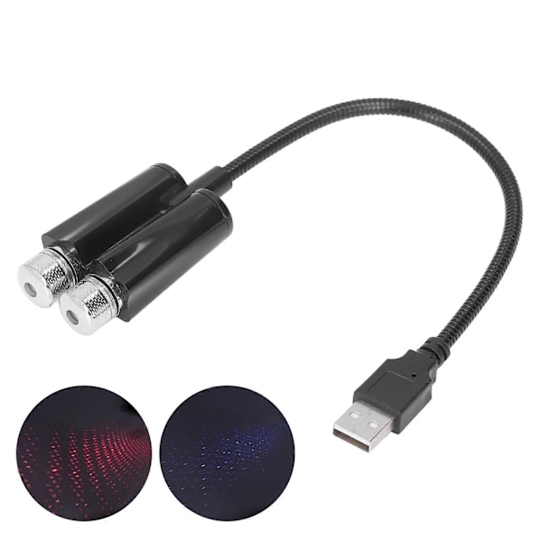 Bil USB Ambient Projektor Lys Rød Blå Belysning Plug and Play Fri Bøjning Fleksibel Ikke Stemmestyring