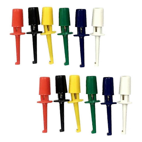 6-Färgs 12-Delars Testprob Krok Mini IC Testkrok Lämplig för Multimeter SMT SMD Trådsats