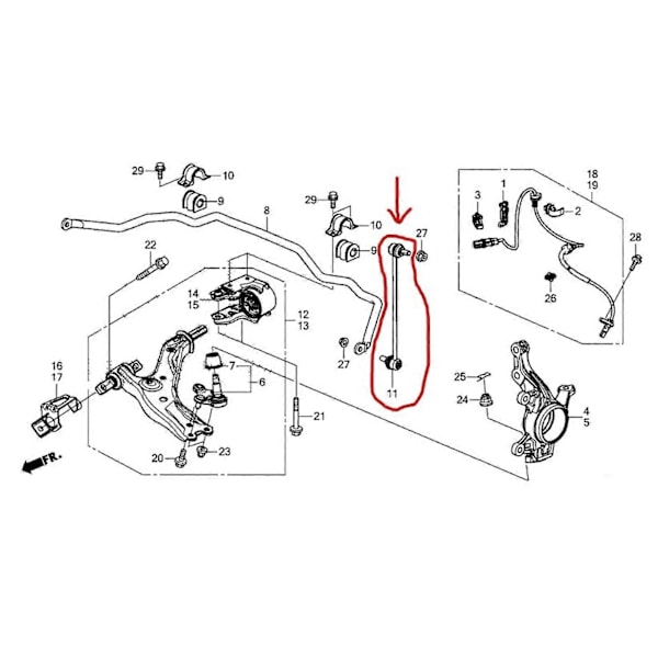 Front Stabilisator Stabilisatorstang Endeled 51320?T0A?A01 Høj Styrke Anti Roll Bar Drop Link til CR?V 2012 til 2016