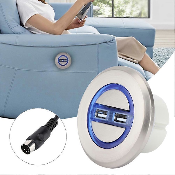Elektrisk lænestol sofa håndkontrolkontakt intelligent sofa håndkontrol med dobbelt USB-port 5V lige hoved
