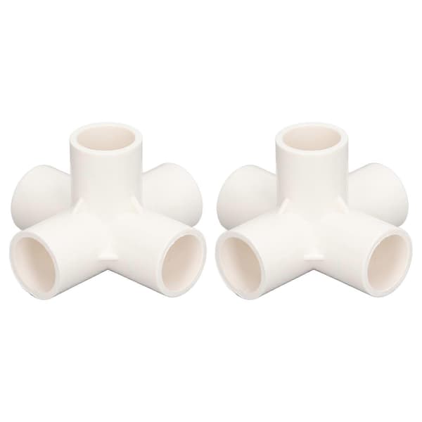10 stk. 5-vejs rørforbindelse 25 mm PVC albue rørfitting til møbler drivhus telt hvid
