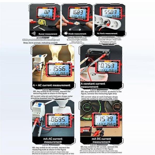 613Smart Multimeter Realtidsmätare för strömavbrott AC/DC Amperemeter Voltmeter 4000 Räknare Digital Multimetro Testverktyg, A