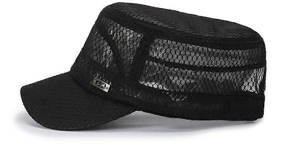 Justerbar Pustende Full Mesh Flat Hatt Strand Solhatt Utendørs Solhatt (mørkegrå)