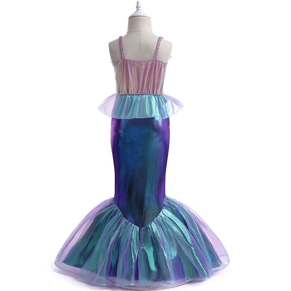 Mermaid Princess Dress Cosplay Party Dräkt Halloween Kostym Carnival 5-6 Years