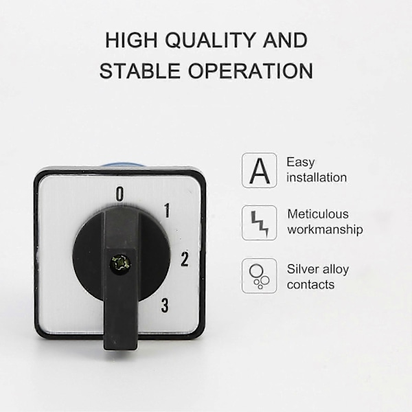 CA10-20 Elektriska Tillbehör 8 Terminaler Montering 20A 5 Positioner Rotary Cam Switch för Hem QinHai