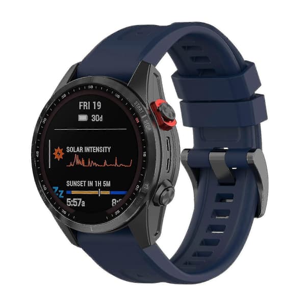 Silikonarmband 26mm för Garmin Fenix 7x/6x/5x Klocka Rem Loop Armband Midnight blue