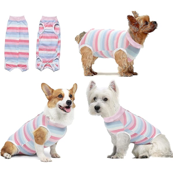 Hundåterhämtningsdräkt, hane hona Anti-slickande hundoveraller Abdominal sårskydd, ersättning E-krage & kon Pink L