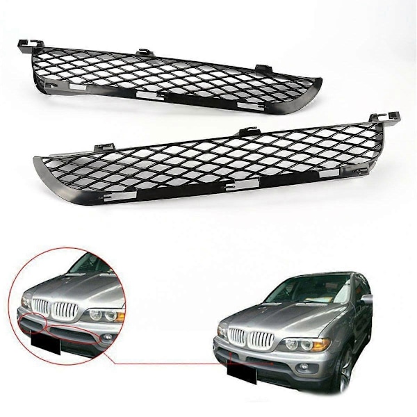 För- X5 E53 2003-2006 Facelift Främre Grill Övre Stötfångare Mesh Grill