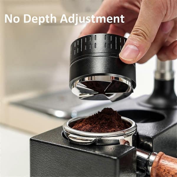 Kaffedistributör 54mm, Espresso Adaptiva Distributionsverktyg, Självnivellerande Distributör med 5 Bladbas