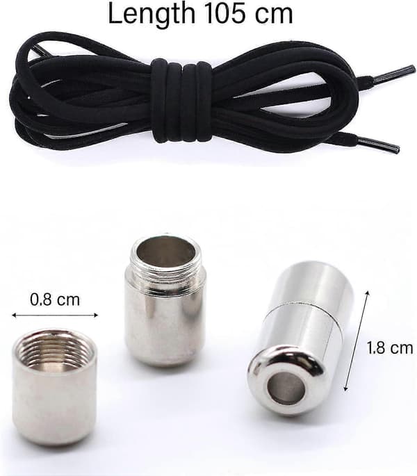 3-pack elastiska knutfria skosnören med metallspänne, oknutna skosnören - Bra kvalitet