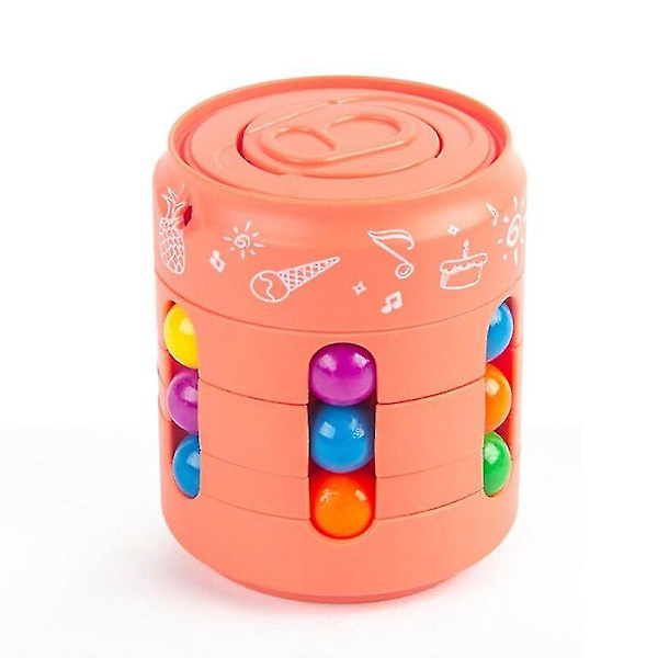 Anti-stressleksaker Rubiks kub färgglada magiska bönor burkleksaker Orange
