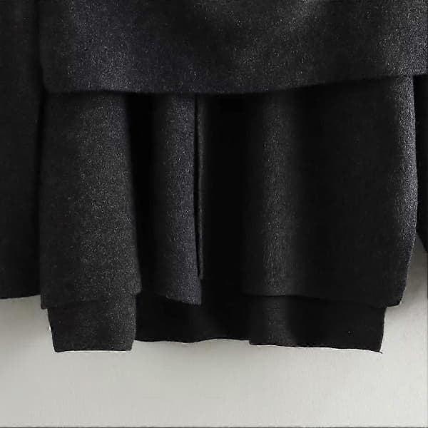 2023 Ny Dam Enfärgad Asymmetrisk Scarfs Kort Stickad Långärmad Jacka M