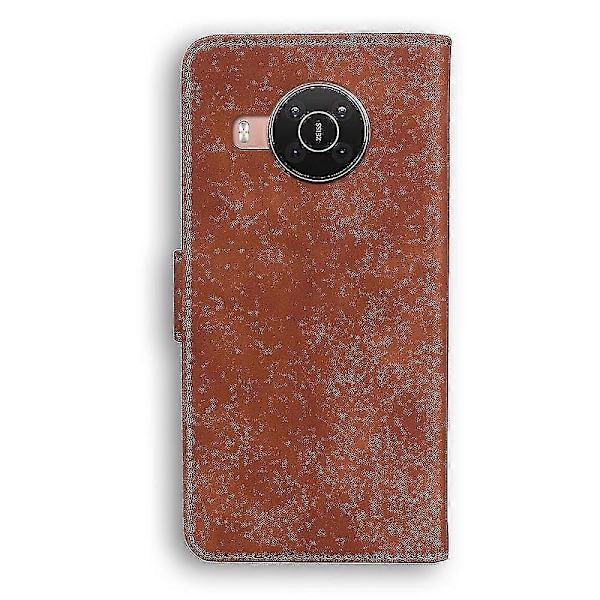Fodral för Nokia X10/ X20 Fjäril Skydd Premium Läder Magnetisk - Rosa Brown