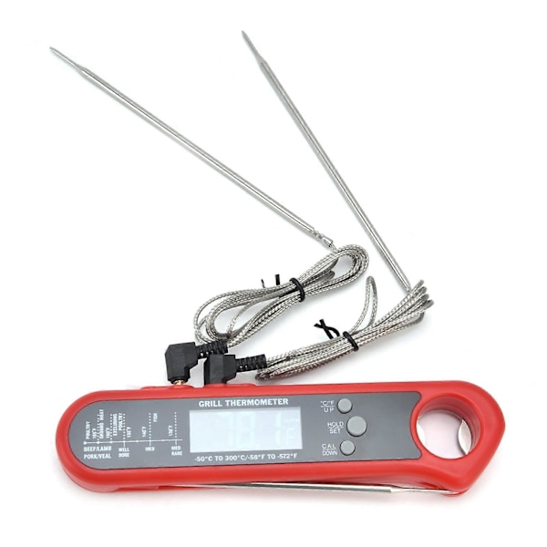 Foldbart Madtermometer Multi Probe Alarm Digitalt Temperaturmeter til Grillovn
