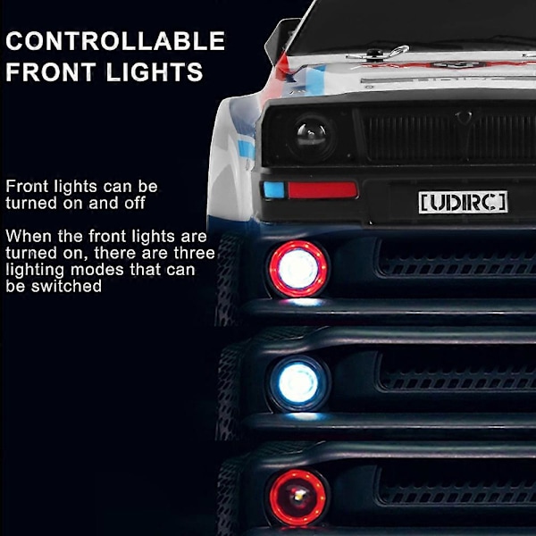 UD1603 1/16 RC Bil 30 km/t 2.4G 4WD Drift Bil LED Lys On-Road Fjernbetjening Køretøj RTR Model Elektrisk Bil Gaver Legetøj, C
