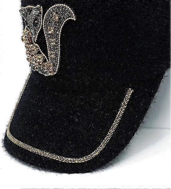 Baseballcapser for kvinner med bling-rhinestonebokstaver, rev, sommerfugl