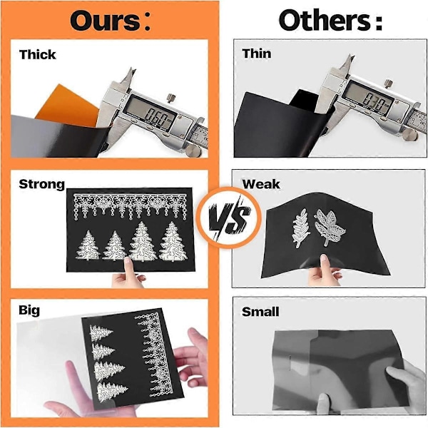 0,6 mm Stærk Magnetisk Gummimåtte og Stempel Die Opbevaringspose, Die Opbevaringssæt til Opbevaring, Scrapbooking Orange