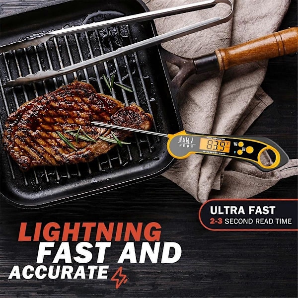 Digitalt Kjøtttermometer, Øyeblikkelig Avlesning Mattermometer for Grill, Væsker, Biff, Kalkun og Matlaging