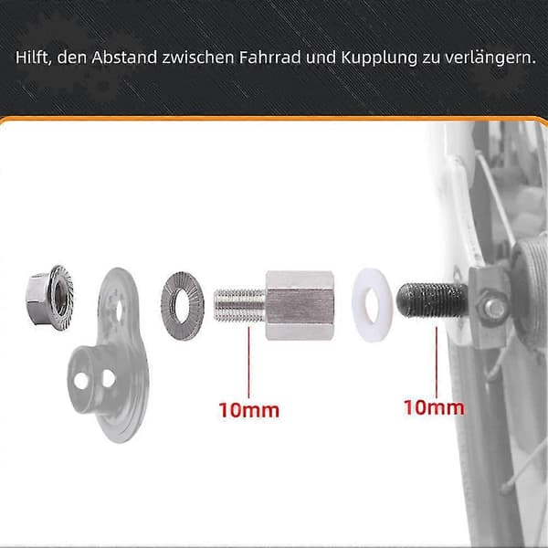 Trailerkoblingsforbindelsesskrue til cykel, kraftig trailerforbindelsesadapter, cykeltrailertilbehør