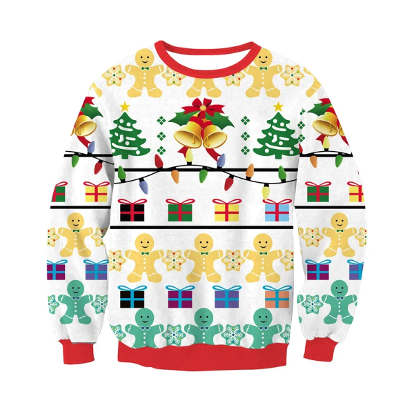 Ugly Christmas Sweater Herr Dam Tröjor 3D Rolig Söt printed Holiday Party Xmas Birthday Sweatshirts Unisex pullovers Toppar style 1 M