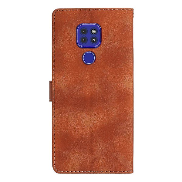 Blommig Läderfodral För Motorola Moto G9 / G9 Play / E7 Plus Brown